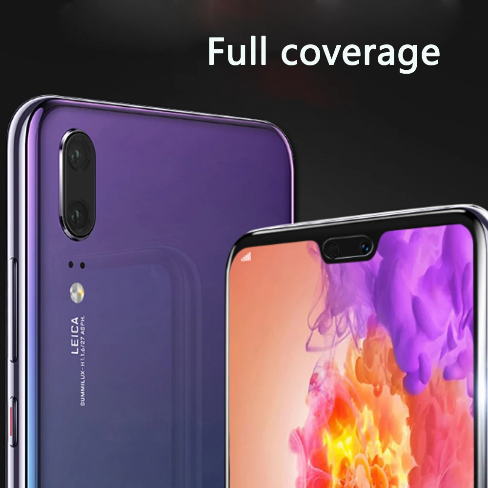 Закаленное стекло 9H с полным покрытием для Huawei P20 Pro Защита экрана защитное 100 шт. в