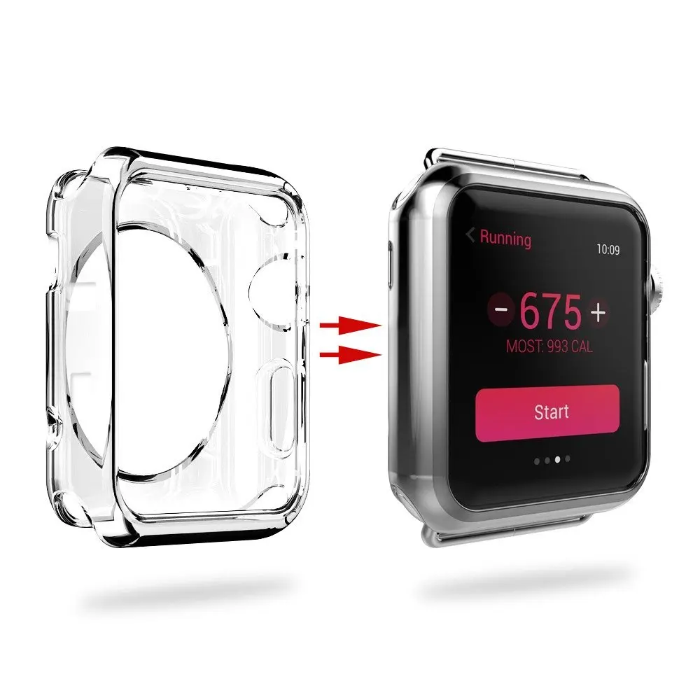 Для Apple Watch Series 2/3 TPU устойчивый к царапинам гибкий мягкий чехол тонкий легкий