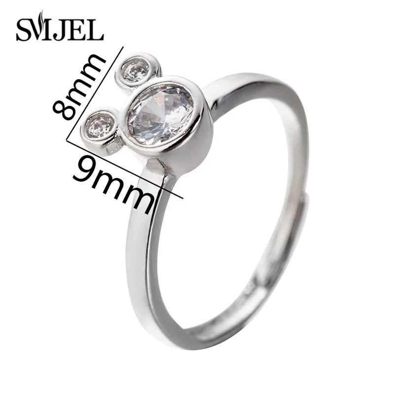 SYJZ209 adjustable SMJEL 925 серебряные браслеты с Микки и браслеты детские ювелирные изделия женские серебряные звенья цепи браслеты Минни животных - Окраска металла: SYJZ209 adjustable