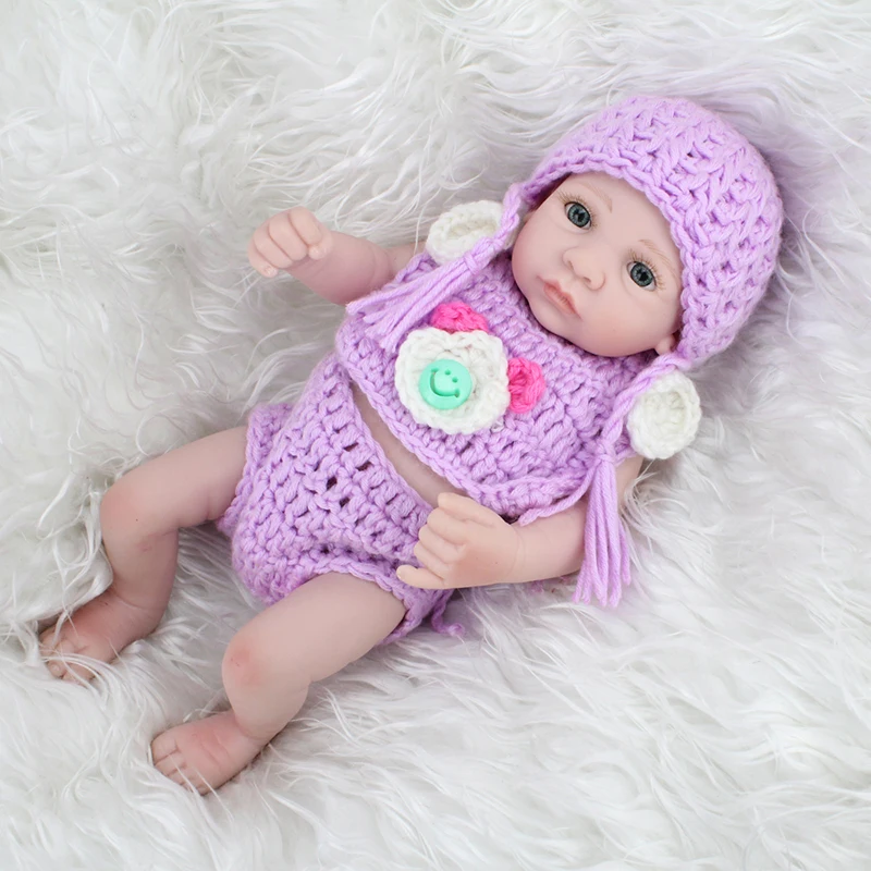 NPKDOLL 10 дюймов 25 см полностью виниловая силиконовая кукла для новорожденных