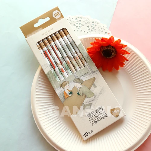 10 шт./лот винтажный деревянный карандаш канцелярские принадлежности в свежем