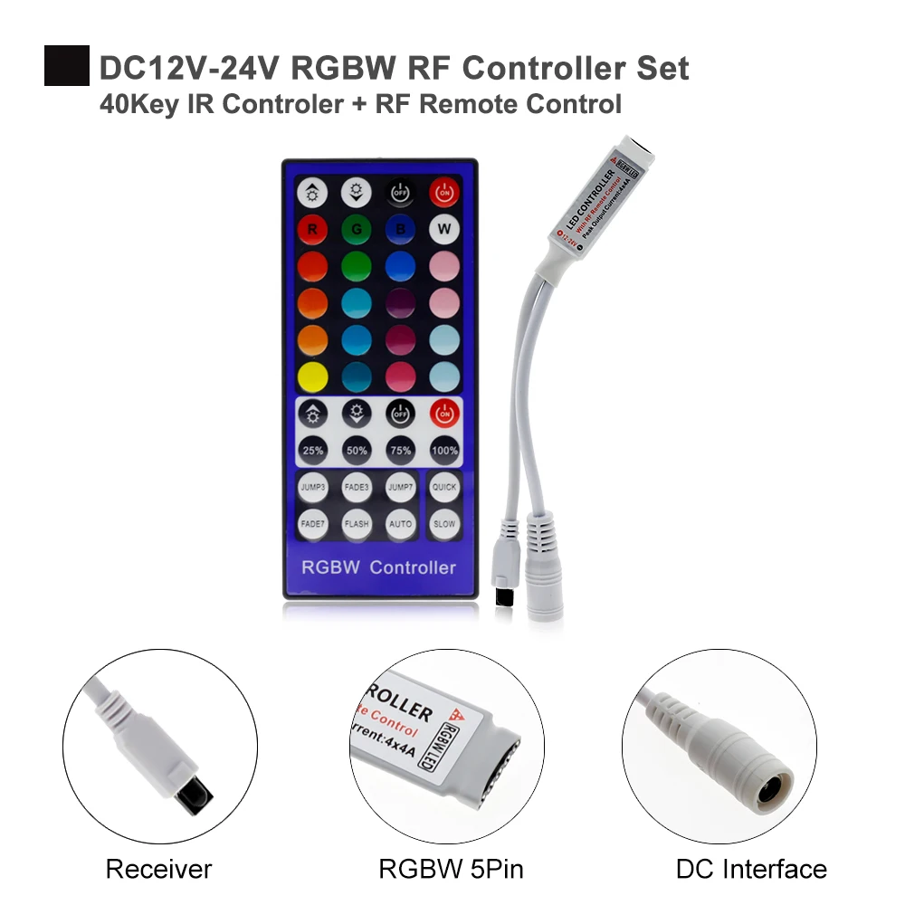 RGBW светодиодный контроллер DC12V 40Key ИК-пульт дистанционного управления/Bluetooth управление для RGBW или RGBWW светодиодные полосы света