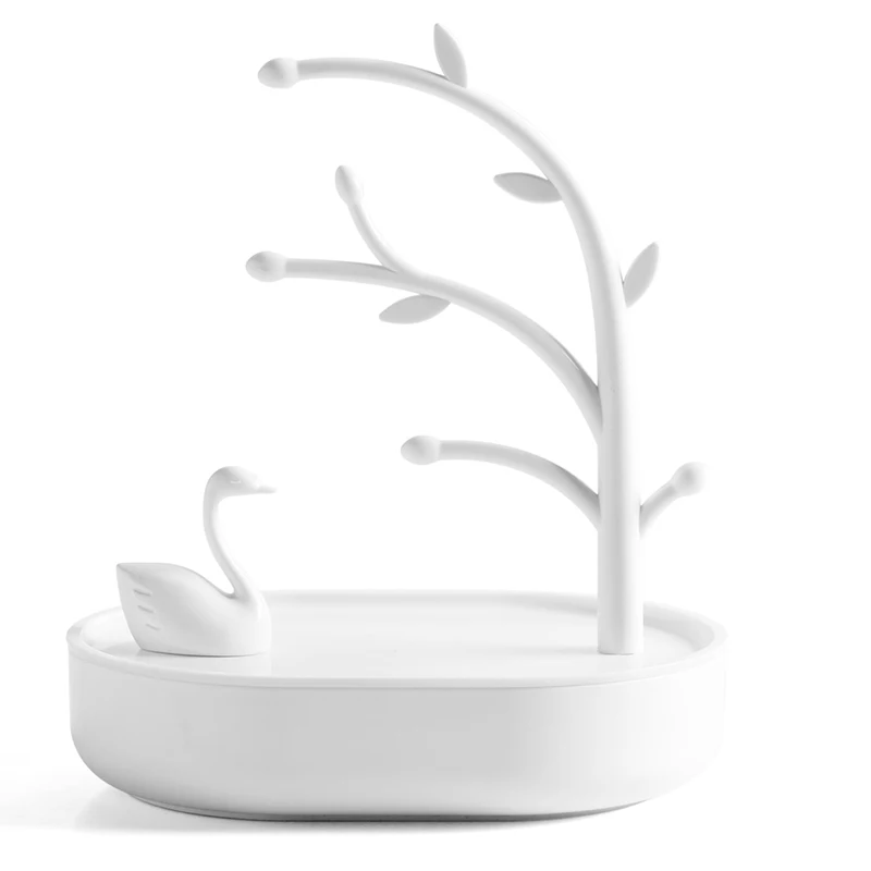 anfei swan lake earring jewelry display organizer white pink plastic ring bracelet tree A190 | Украшения и аксессуары