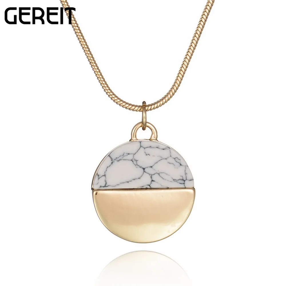 GEREIT женские модные ювелирные изделия кулон из белого золота ожерелье