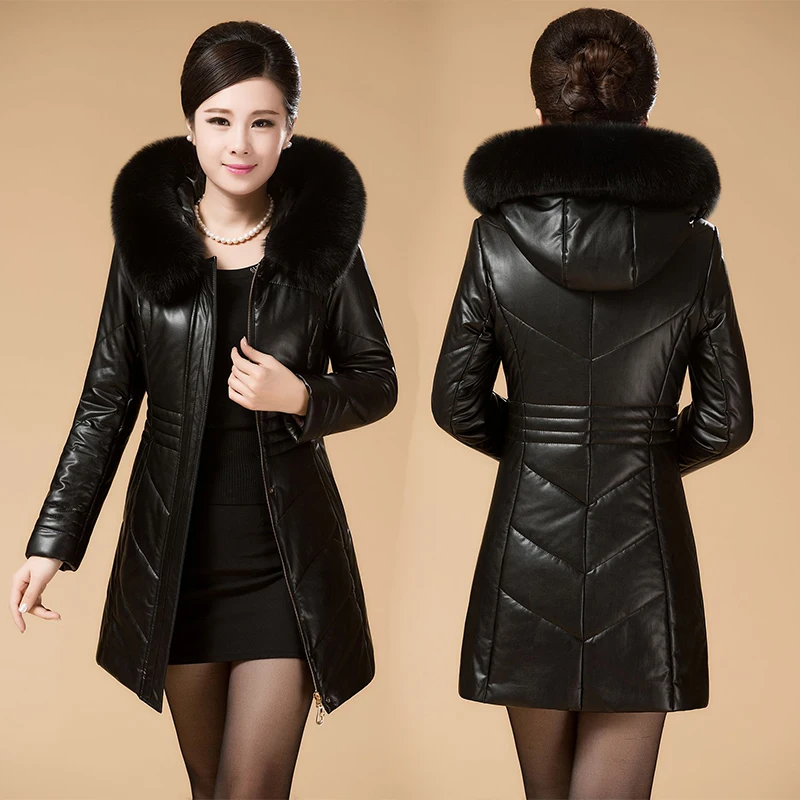 2020 ультра размера плюс Искусственная овчина кожаная куртка Женское пальто
