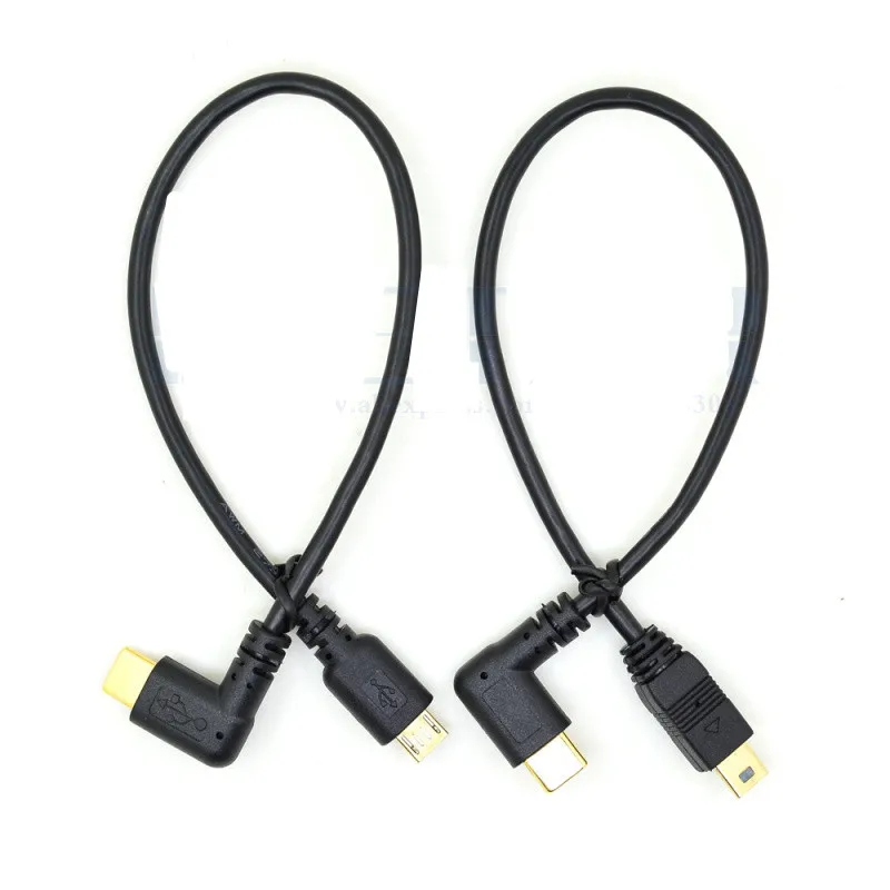 Micro Mini USB кабель 5Pin папа-папа 3 1 Тип C локоть к 2 0 OTG адаптер для передачи данных