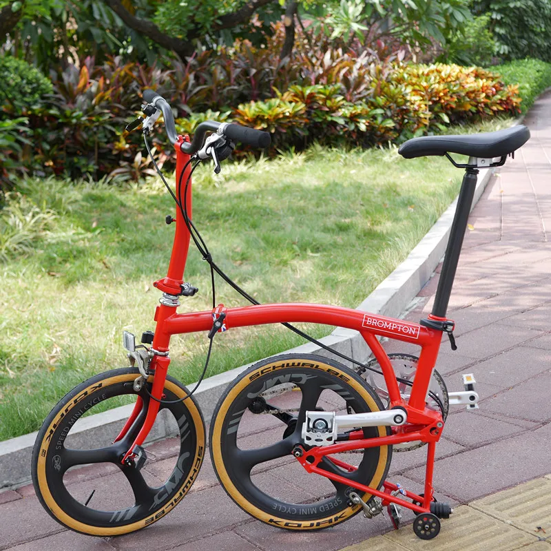 Brompton, колесо для велосипеда, углеродное, 3 Спицы, трехспицевое колесо, 6 скоростей, 16 дюймов, 349 углеродный обод, складной велосипедный светильник, электрическая колесная установка, SMC speed