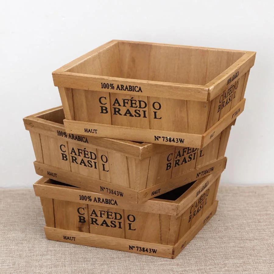 Креативный деревянный цветочный горшок деревянная коробка ретро настольная для