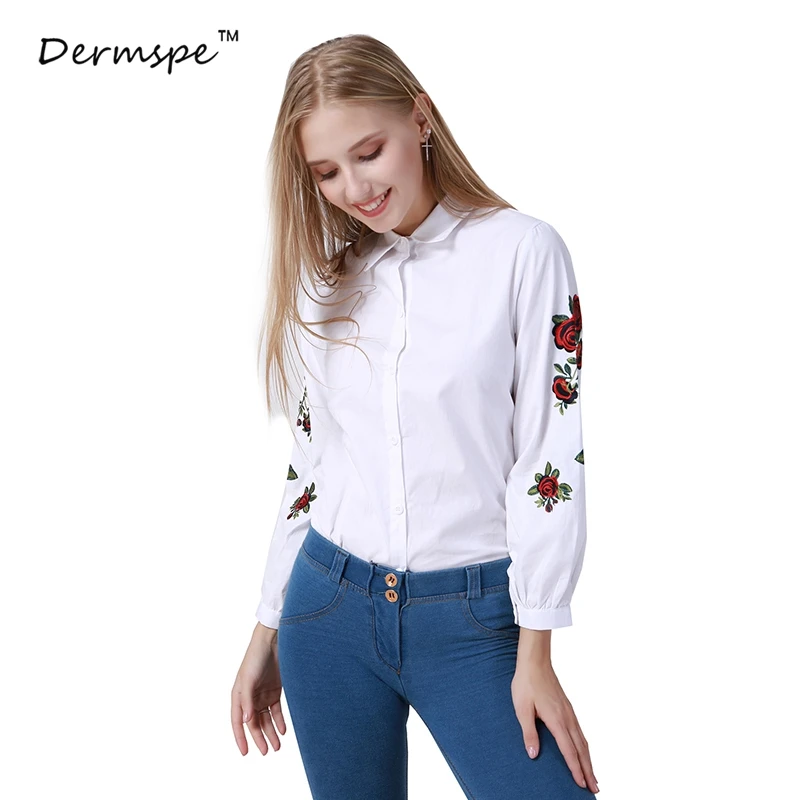 Blusas Плюс Размеры рубашка Для женщин топы Blusa блузки Вышивка 2018 5XL плюс женская