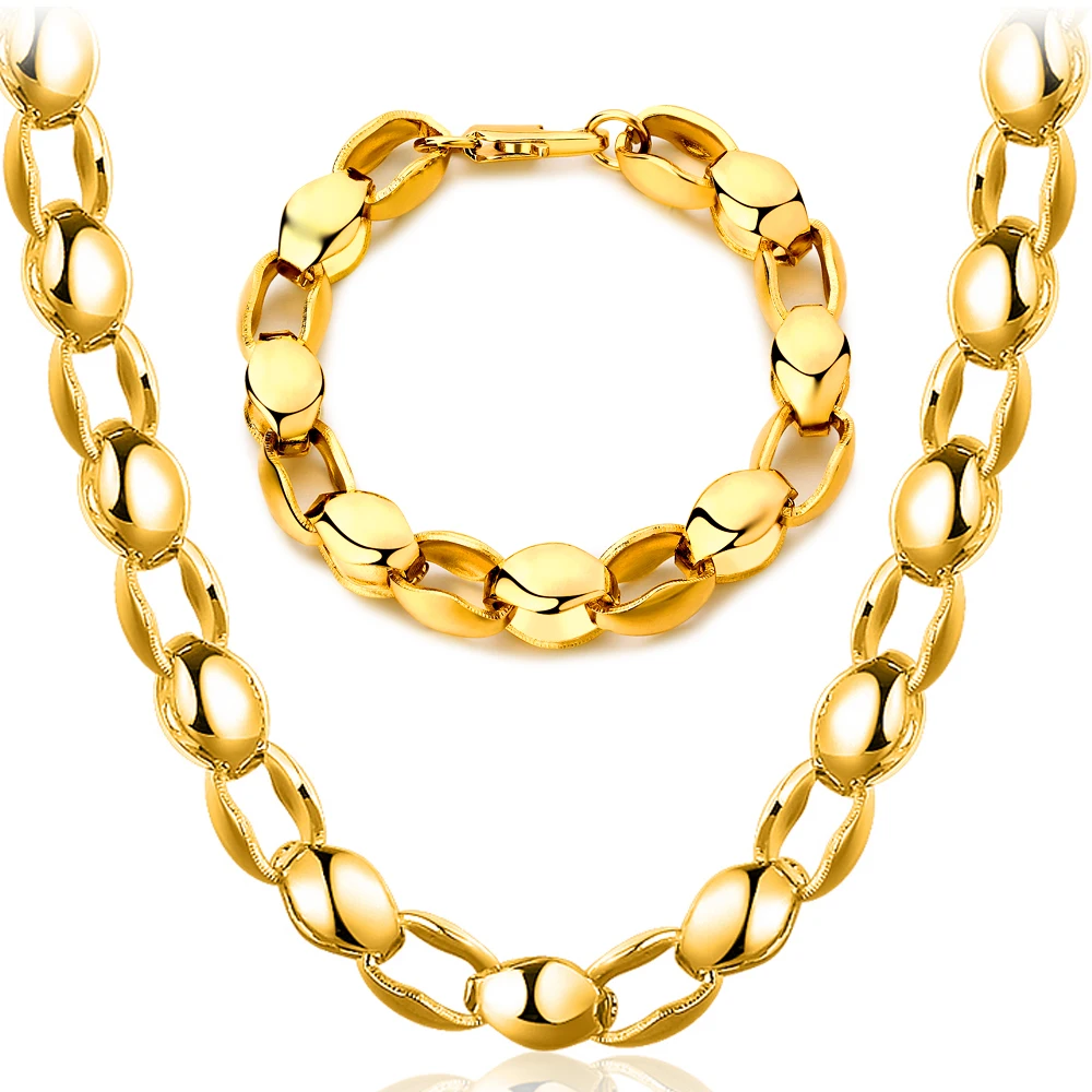 Для мужчин цепи 18kgold Цепочки и ожерелья оптовая продажа Мода золото Цвет 8 мм