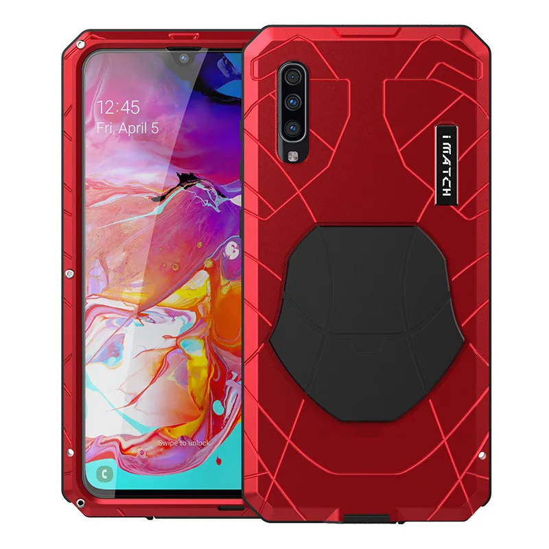 Для samsung Galaxy A70 чехол для телефона жесткий алюминиевый металлический Закаленное стекло Защитная крышка для экрана сверхпрочный защитный силиконовый чехол