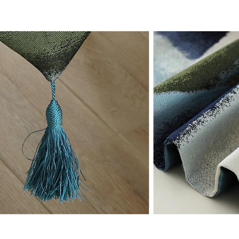 DUNXDECO скатерть из хлопчатобумажной смесовой ткани с синими геометрическими