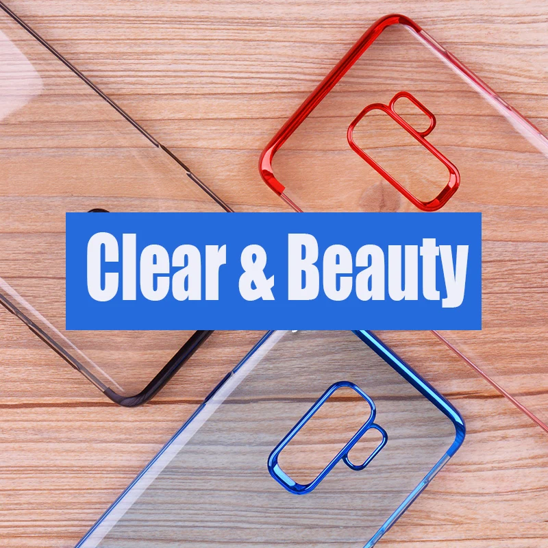 Luxury Transparent Soft Plating Case Cover For Samsung Galaxy S6 S7 S8 S9 S10 Plus S10E Note 8 9 A6 A8 M10 M20 A7 A9 2018 |