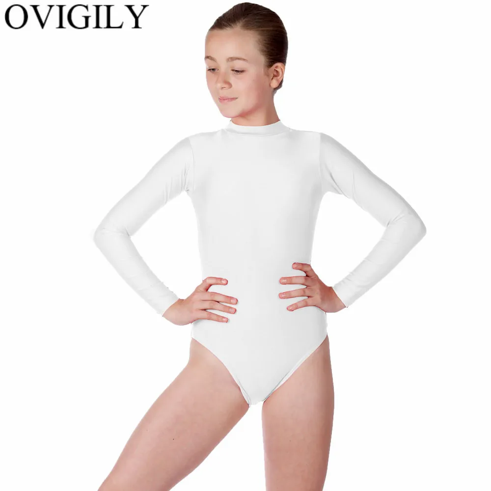 Детское трико OVIGILY с высокой горловиной для гимнастики и выступлений девочек