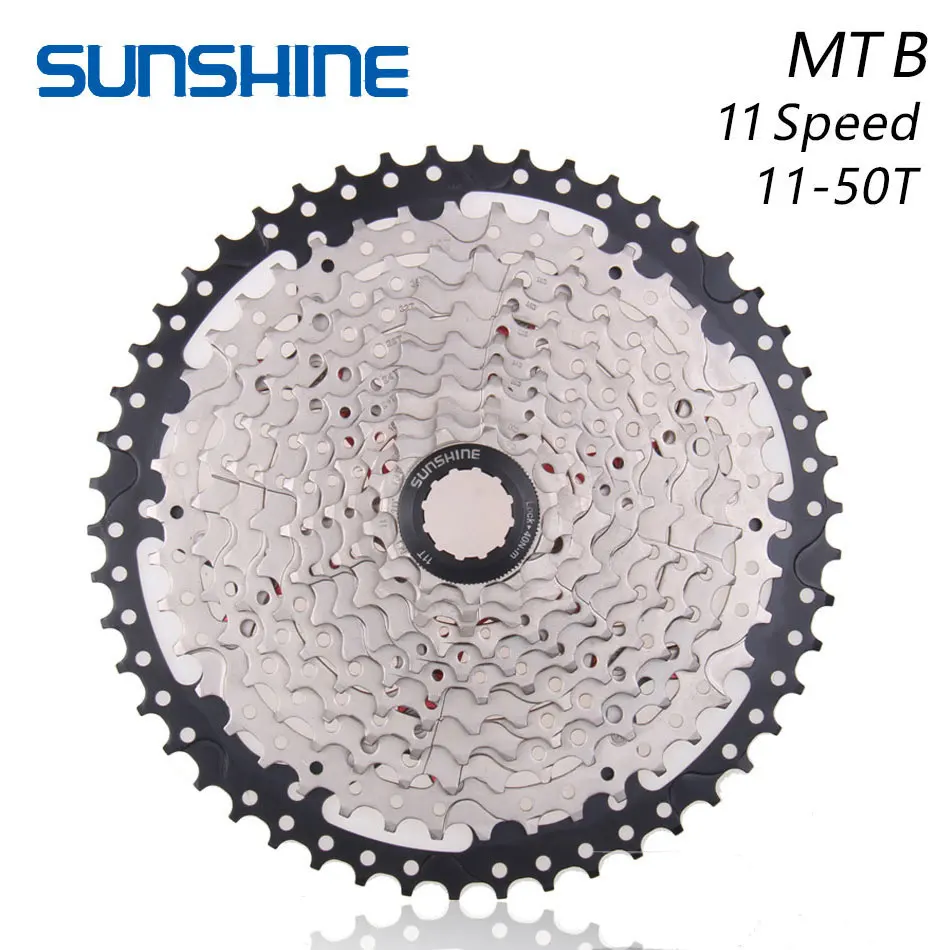 SUNSHINE 11 S 11-50T 11 Скорость свободного хода BMX горный велосипед кассета маховик Аксессуары для велосипеда Совместимость с SL-M9000 M8000 - Цвет: 11S 11-50T
