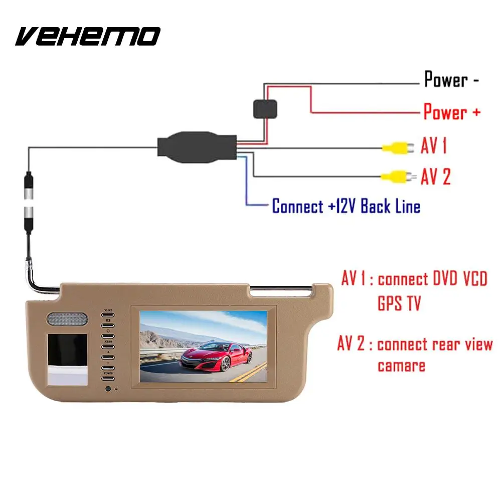 Сенсорный солнцезащитный козырек монитор PAL/NTSC универсальный автомобильный от