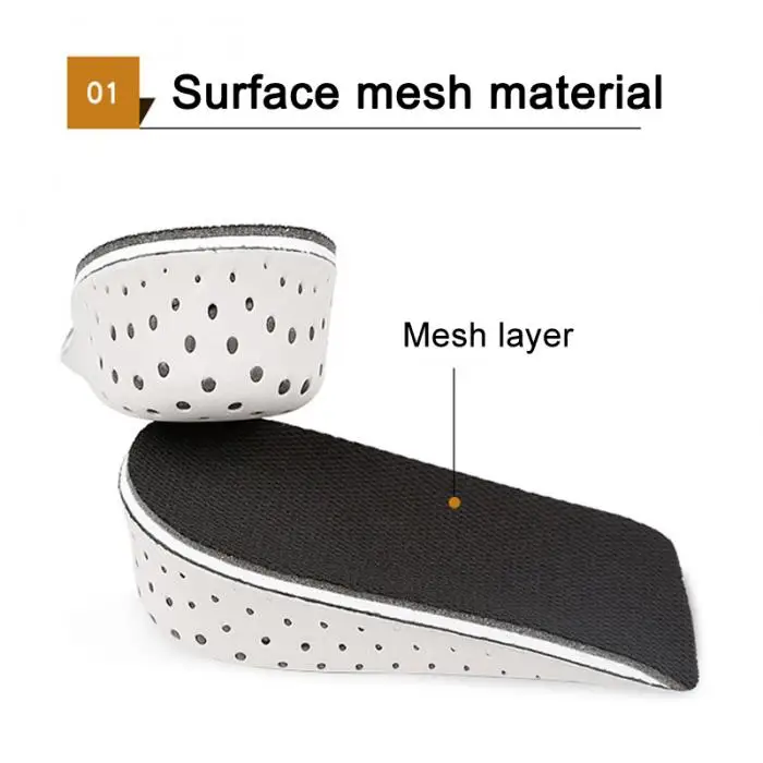 Droppshiping 1 Pair Insole Heel Lift Insert Shoe Pad Height Increase Slow Rising Cushion Taller dg88