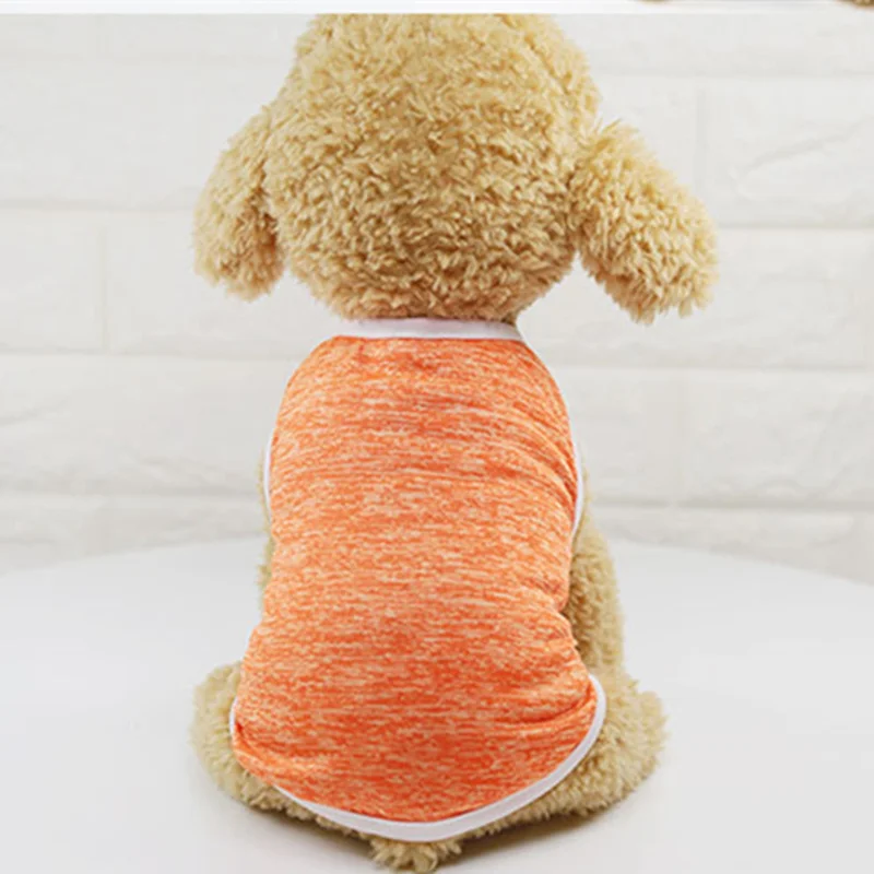 Orange Одежда для собак для маленьких собак, Милый Летний жилет для щенков, одежда для собак для чихуахуа, йоркширского терьера, футболки для питомцев, костюм для кошек 1b - Цвет: Orange
