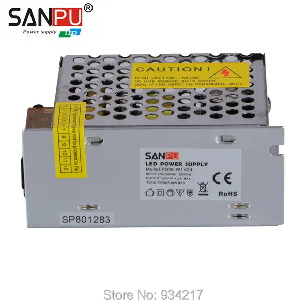 SANPU SMPS Светодиодный источник питания 36 Вт 24 В 1 5a AC DC 100 240 в импульсный