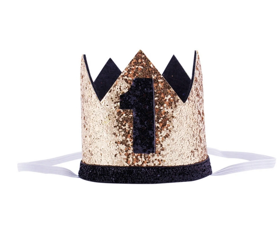 Детская шапочка для мальчика с миганием золотистая черная на первый день