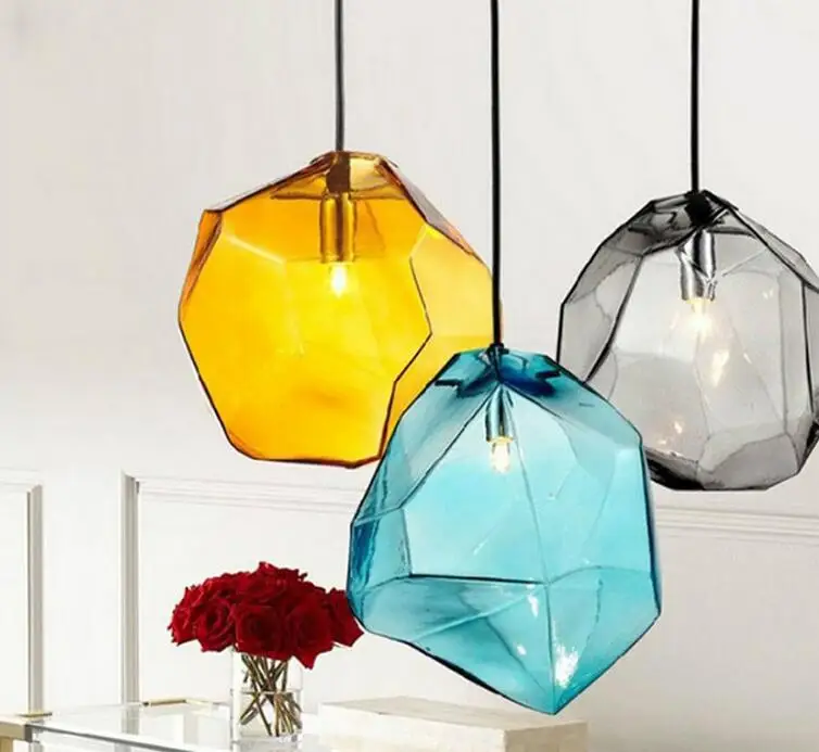 Goedkoop G9 3 W LED Restaurant Kleur Hanglamp Bar Ice Cube Rock Verlichting Hanglamp Indoor Licht