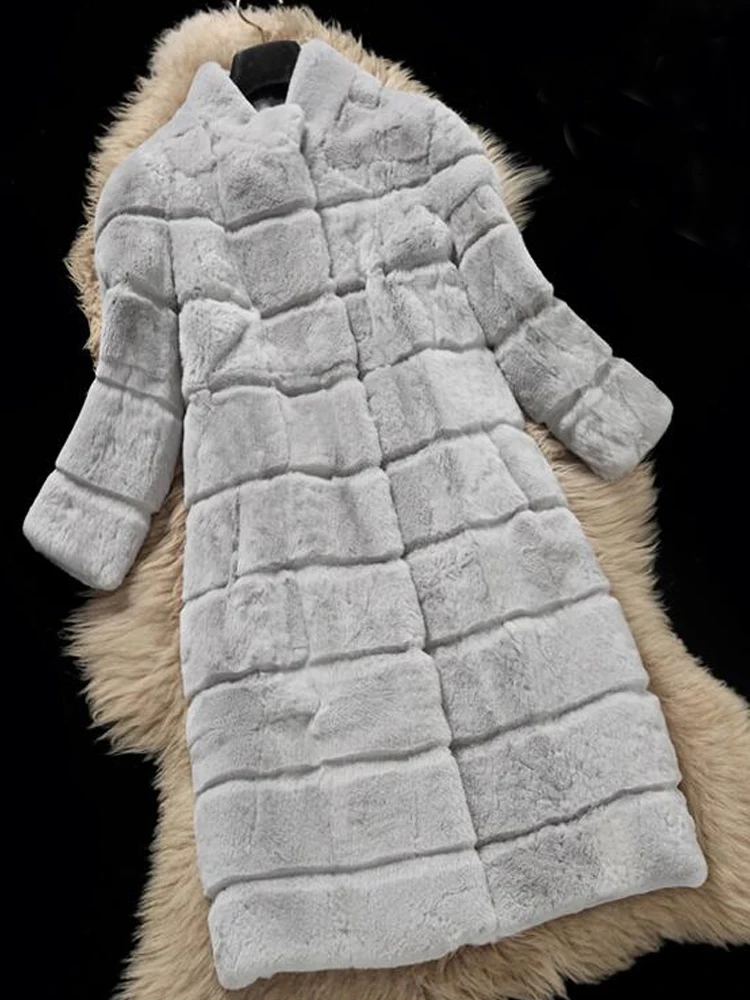 New Top Selling Real Price Natural Fur Coat Women Rabbit Jacket with sheared stand collar wsr466 | Женская одежда