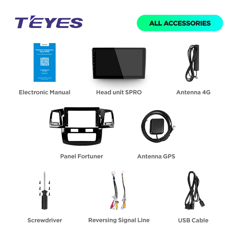 TEYES SPRO для Toyota Fortuner 2008- Автомобильный Радио Мультимедиа Видео плеер навигация gps Android 8,1 аксессуары седан без dvd 2