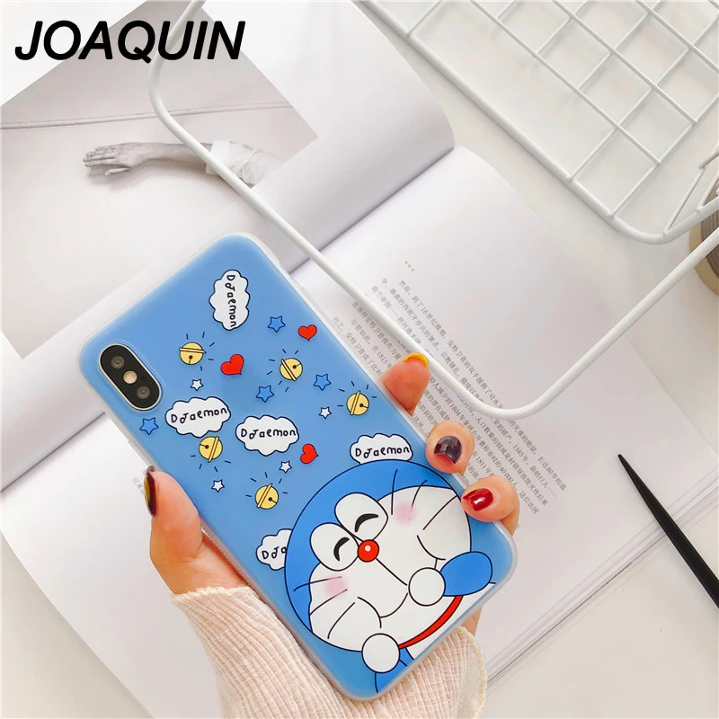 Doraemon Mobile Phone Shell Case For iPhone 6 6S 7 8 Plus Cases Cute X XS XR MAX Soft Fundas |