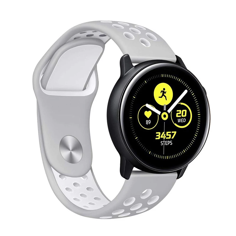 22 мм ремешок для спортивных часов samsung galaxy watch 42 active amazfit bip S2 силиконовый браслет