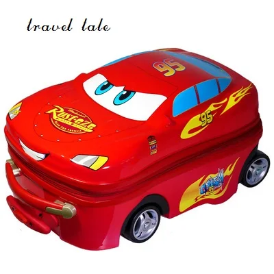 travel tale 100% PC 18 Inch Rolling Luggage Spinner easily Cartoon car luggage can sit Suitable for children