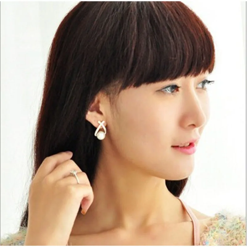 Женские серьги с искусственным жемчугом элегантные бантом Свадебные украшения