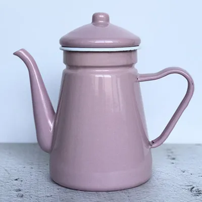 pink 1.5L Чайник эмалированный горшок Waterkoker чайный горшок винтажный домашний декор - Цвет: pink 1.5L