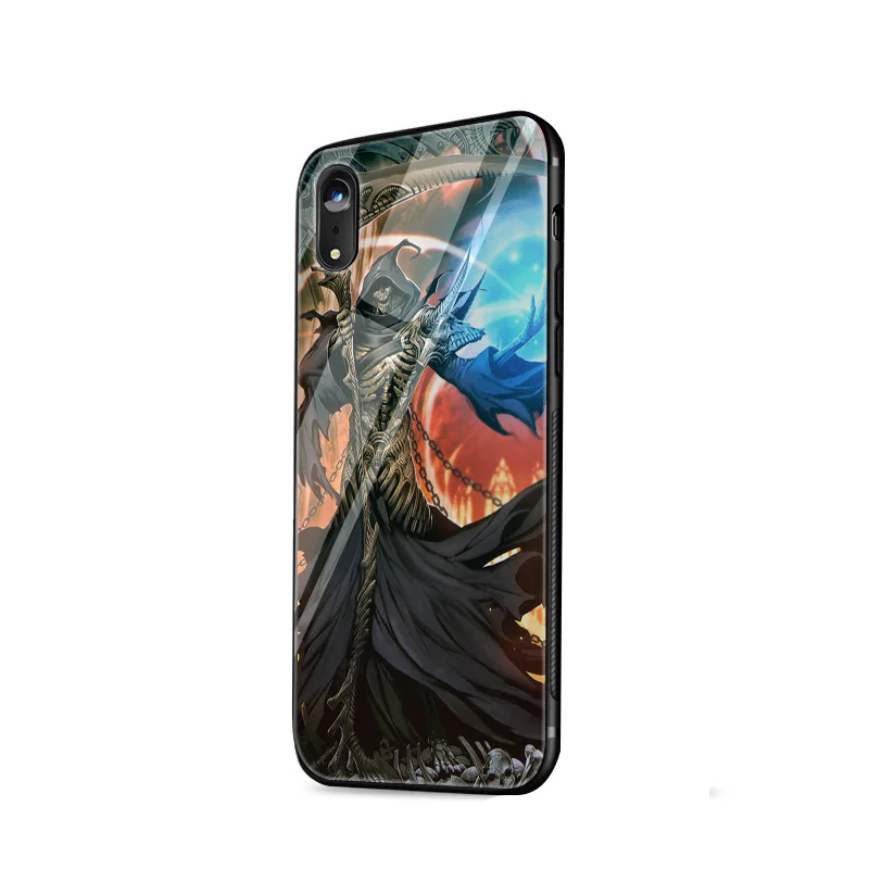 Desxz Grim Reaper Череп Скелет Роскошный чехол стекло для iPhone 5 5S SE 6 6s 7 8 Plus X XS Max XR Защитная крышка - Цвет: G7