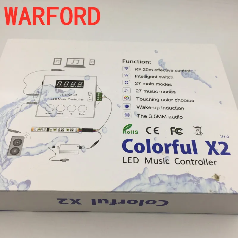 DC5V-24V X2 controller WS2812B WS2811/WS2813/USC1903 Magic LED tape digital colorful music with RF touch remote Max 1000pixels | Лампы и