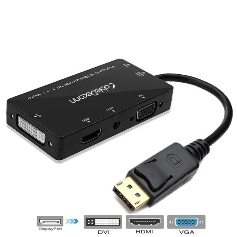 Displayport Hdmi DVI VGA конвертер DP 4 в 1 аудио USB кабель Многофункциональный адаптер для ПК