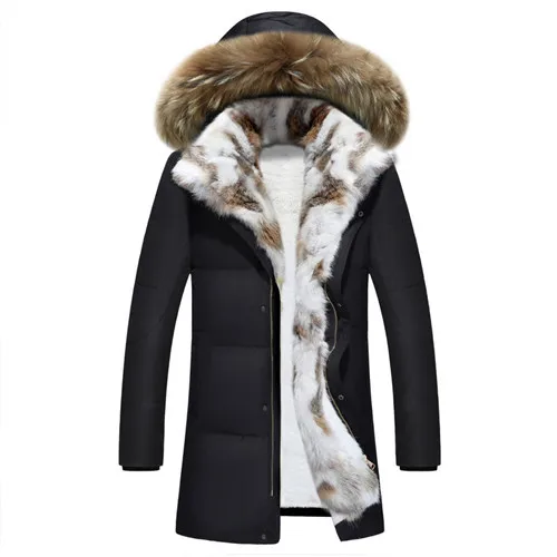Puffer Jacket Men Длинная парка с капюшоном мужская Толстая теплая зимняя мужская куртка мужская плюс размер S-5XL брендовая одежда мужская куртка с меховым воротником - Цвет: Puffer Jacket Men