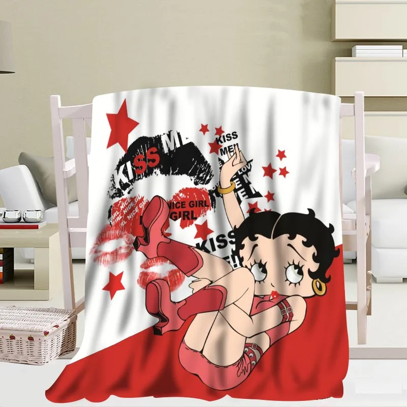 P+ Betty Boop одеяло мягкое DIY диван-кровать пледы одеяло детское взрослое теплое пользовательское одеяло размер 56x80Inch50X60Inch40X50Inch - Цвет: 22