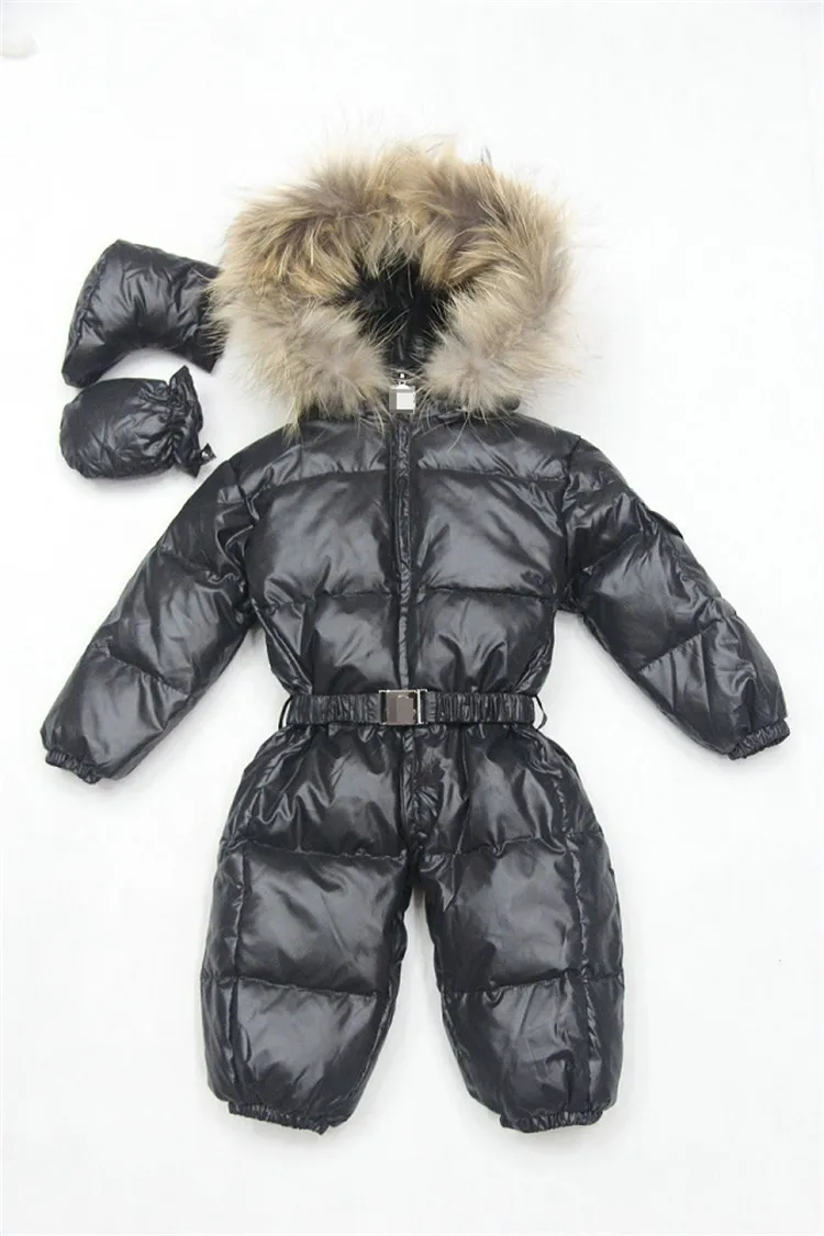 6 М 3 Т Сгущает Детские Младенческой Snowsuit Природа Меха детские зимние Комбинезоны