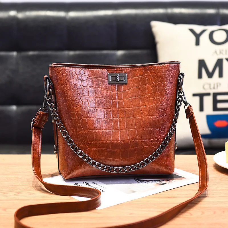 Сумка-ведро из ПУ кожи M R.L леопардовая сумка с каменным узором кожаные сумки на