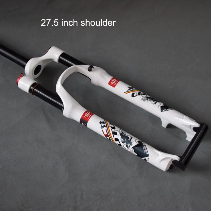 27.5 inch shoulder Велосипедная воздушная вилка 26 27,5 29 ER MTB горная подвесная вилка воздушная устойчивость плечо контроль прямая труба кашима внутренняя труба - Цвет: 27.5 inch shoulder