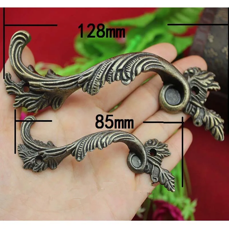 1 шт. резная ручка в полоску с листьями кухонная для ящика шкафа дверные ручки