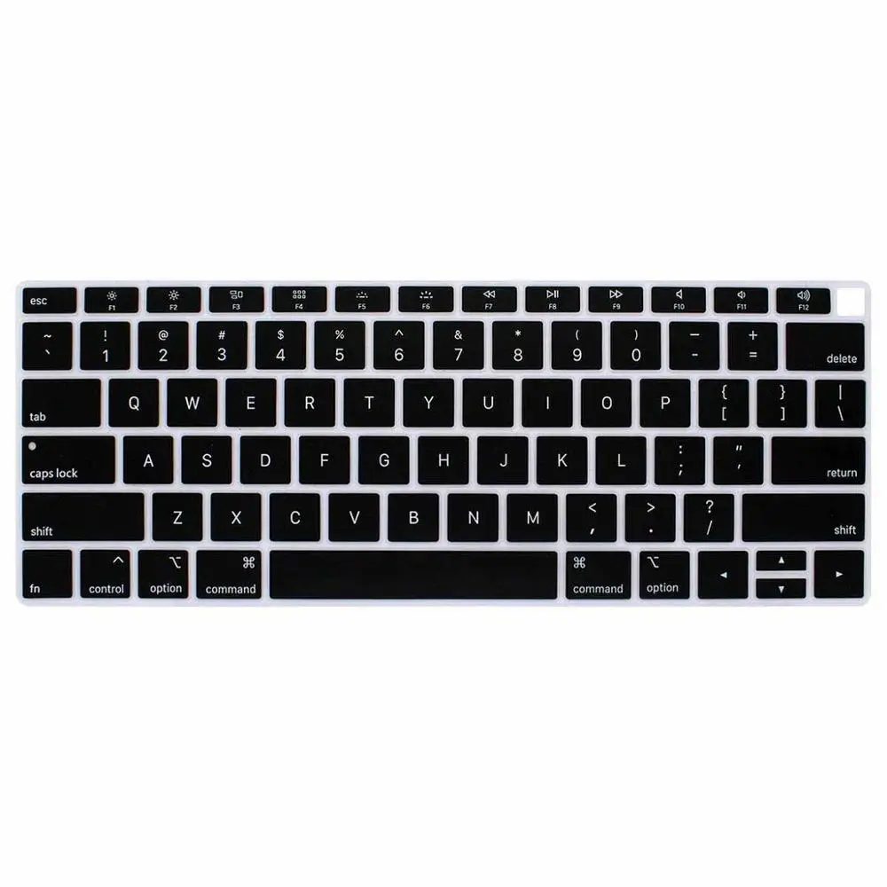 Силиконовая крышка клавиатуры для Macbook NEW Air 13 с дисплеем retina и сенсорной идентификацией модели A1932 - Цвет: Black