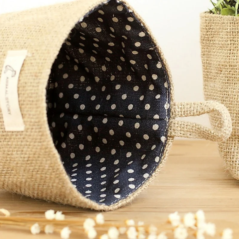 Cotton Linen Hanging Basket High Quality Home Garden Office Bag Organiser For Flower Gadgets Desk Decors | Дом и сад