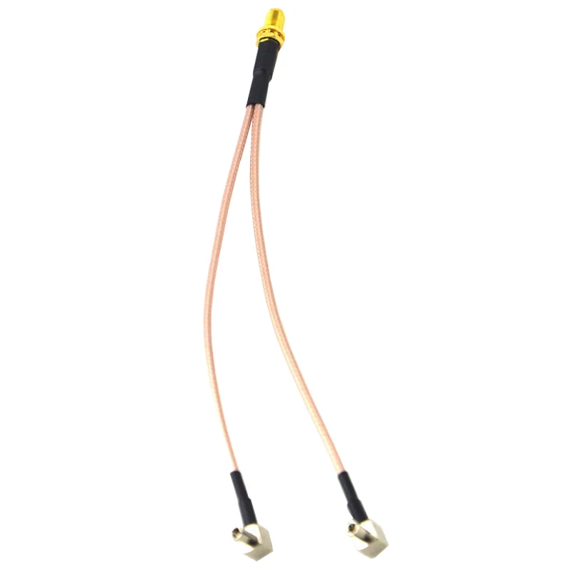 SMFemale to Y Тип 2 X TS9 Male / CRC9 коннектор сплиттер-Сумматор кабель Pigtail RG 316 30 см Gold |