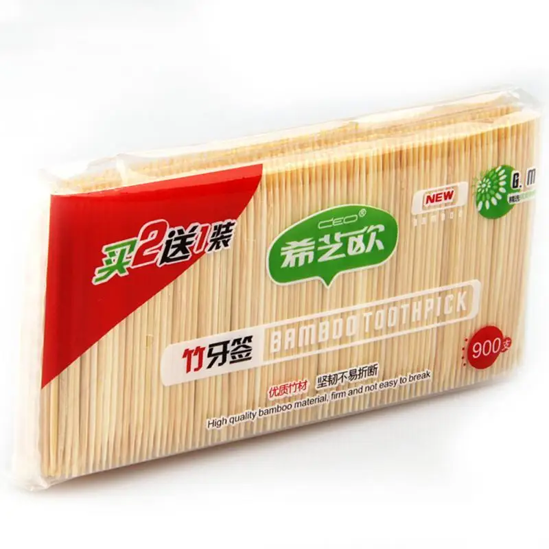 

1 Bag Top Quality 6.5cm Eco-Friendly Double Bamboo Oral Care Toothpick Wooden Green Natural Pointed Toothpicks