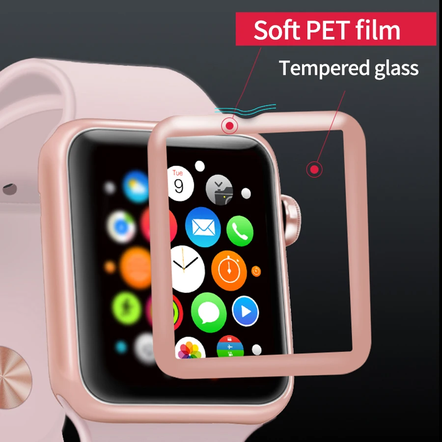 3D полное покрытие для Apple Watch 38 мм 40 42 44 HD закаленное стекло экран протектор смарт