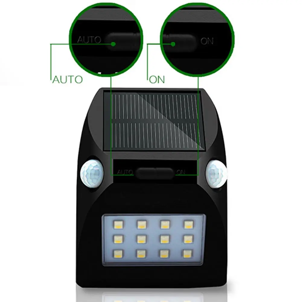 Автоматический переключатель на открытом воздухе 12LED IP65 Солнечный