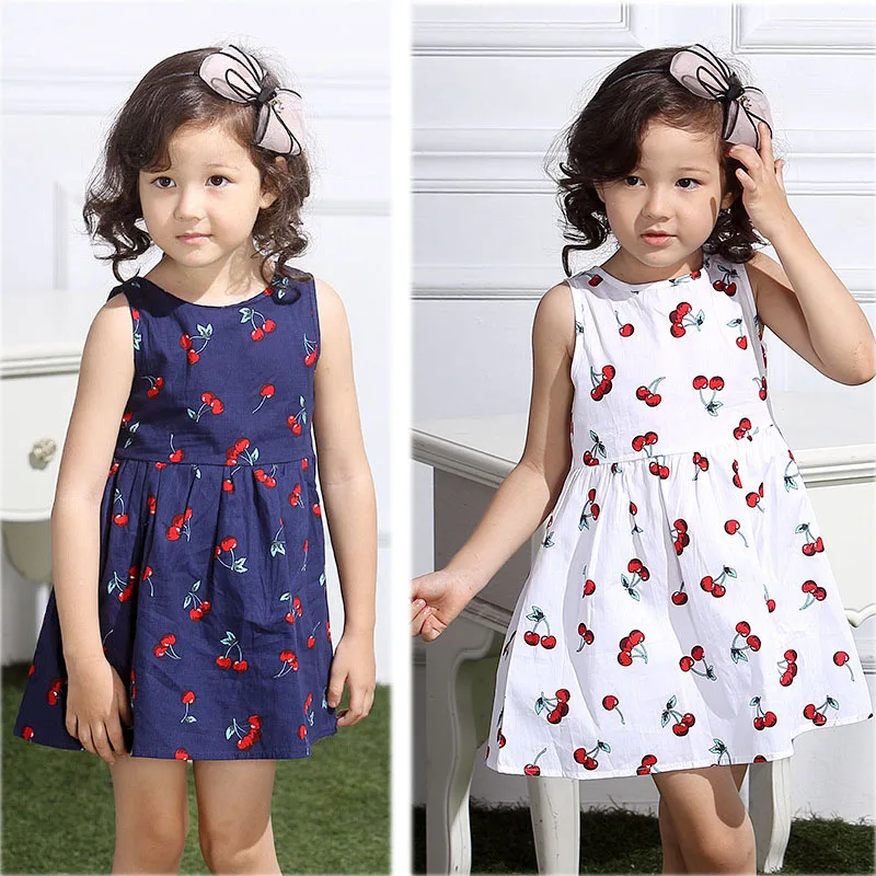 Модные милые платья принцессы повседневная одежда для девочек Хлопковые Платья