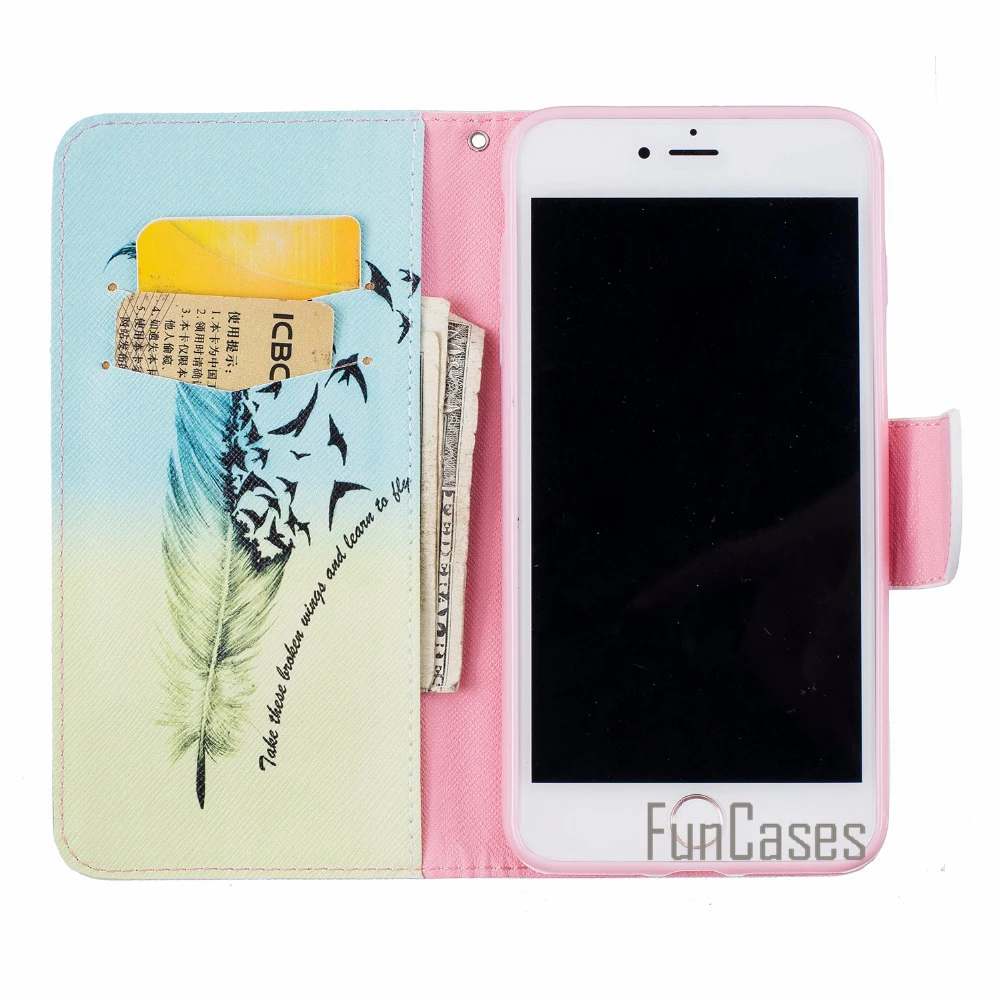 Флип Чехол Fundas СПС Coque iphone 8 Plus iPhone 7 5.5 дюймов + держателей карт ip телефон