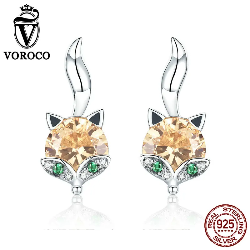 Женские серьги с лисой VOROCO милые серьги-капельки в романтическом стиле свадебный